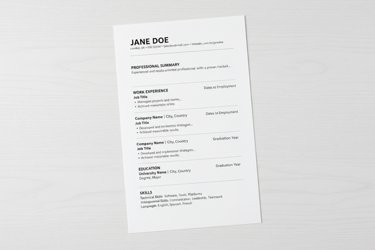 simple cv template